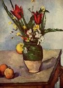 Paul Cezanne Stilleben, Tulpen und apfel Sweden oil painting artist